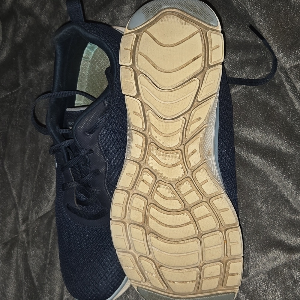 Skechers Flex Lite Navy In Size 9 - Picture 5 of 8